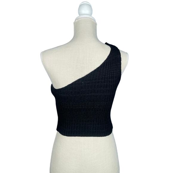 Urban Outfitters Sweater Womens Small Black Asymmetric One Strap Ribbed Summer - Picture 3 of 5